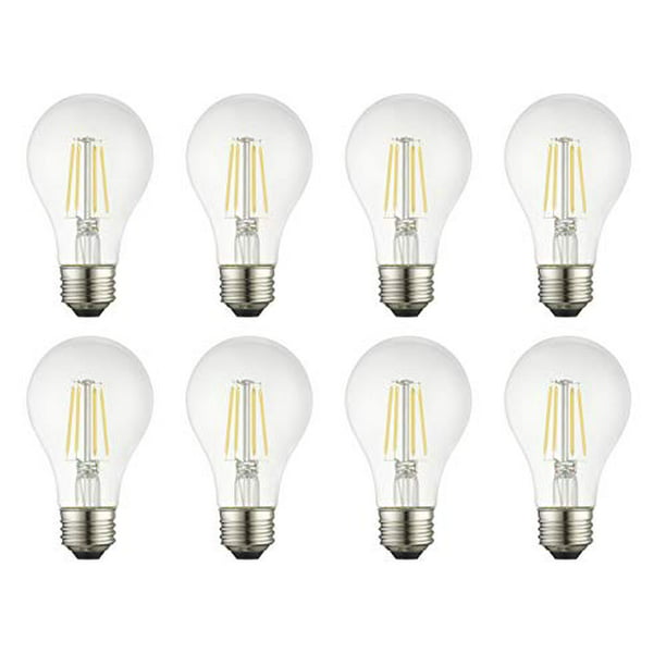Clear Daylight Dimmable | 8 Pack TCP RFVA6050DCL8 LED Filament Light Bulbs 60 Watt Equivalent Classic A19 Full Glass 8 Count 